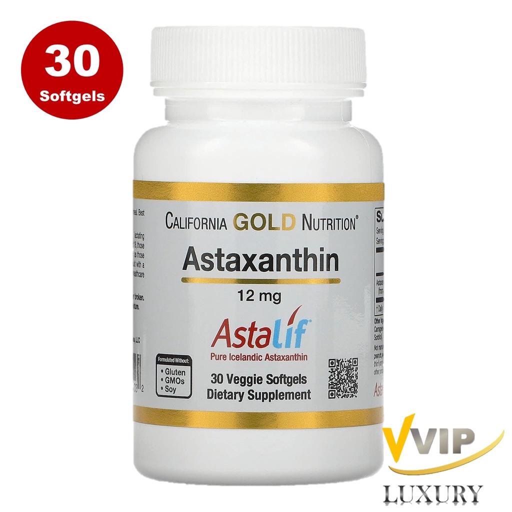 ภาพสินค้าCalifornia Gold Nutrition Astaxanthin 12 mg pure icelandic Astraxanthin 30/120 softgels จากร้าน vvipluxury บน Shopee ภาพที่ 1
