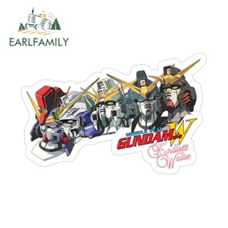 Earlfamily สติกเกอร์ไวนิล ลายการ์ตูนอนิเมะ Gundam JDM Trunk Windows สําหรับติดตกแต่งรถยนต์ 13 ซม. x 8.5 ซม.