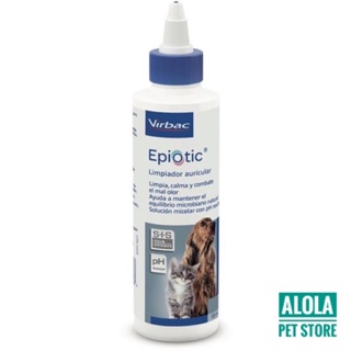 Virbac Epiotic น้ำยาเช็ดหู สัตว์เลี้ยง ของแท้ **ระวังมีร้านปลอมเลียนแบบ** น้ำยาเช็ดหูสุนัข น้ำยาเช็ดหูแมว ขนาด 125ml.