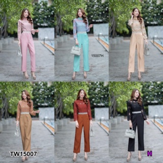 TW15007 Jumpsuit จั๊มสูททรงขากระบอก