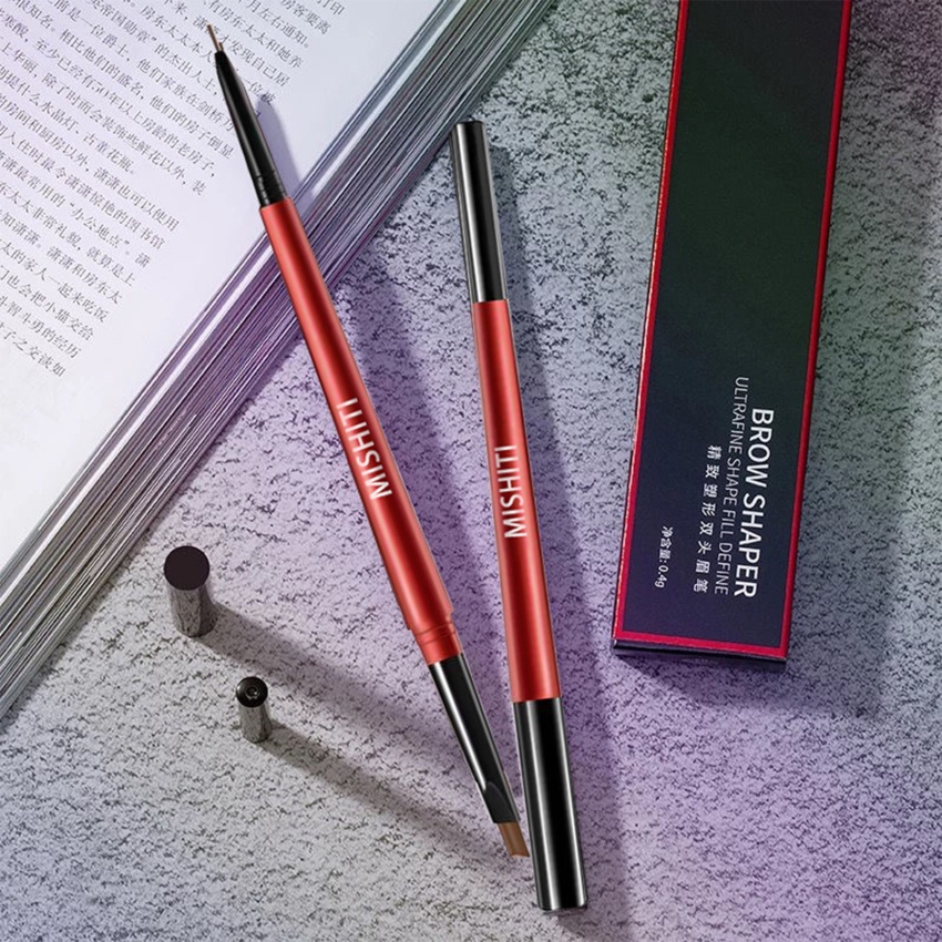 ดินสอเขียนคิ้ว-แบบสองหัว-หมุนอัตโนมัติ-กันน้ํา-กันเหงื่อ-ทนทาน-ไม่เลอะ