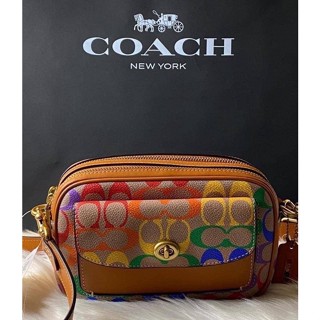 Coach Willow Camera Bag in Rainbow Signature Canvas C5143