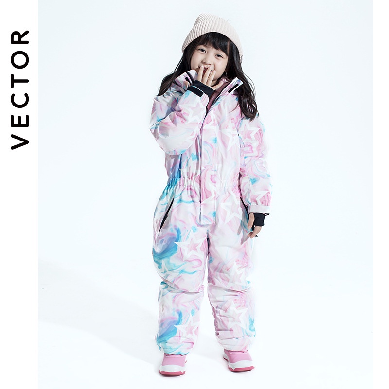 ภาพหน้าปกสินค้าVECTOR new boys' and girls' ski suits warm breathable one-piece snow suits for boys and girls EEMZ