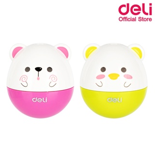 Deli 0522 Pencil sharpener กบเหลาดินสอแฟนซี แบบพกพา (คละสี 1 ชิ้น) กบ กบเหลาดินสอ เครื่องเขียน อุปกรณ์การเรียน เครื่องเหลา