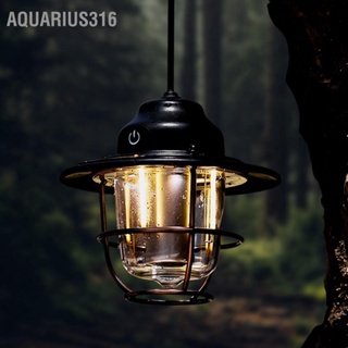 Aquarius316 โคมไฟ Led แบบพกพา ชาร์จไฟได้ สีดํา สําหรับตั้งแคมป์ ปิกนิกกลางแจ้ง