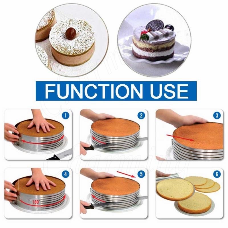 พร้อมส่ง-ริงสไลด์เค้ก-ริงแบ่งเค้ก-ที่ตัดแบ่งเค้ก-ที่ตัดเค้กปอนด์-ปรับได้-16-20-c-m