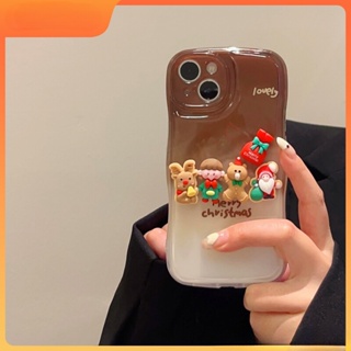 เคสโทรศัพท์มือถือ ลายตุ๊กตาซานต้า สามมิติ สําหรับ iphone 14 Pro Max 12 13 14 Plus