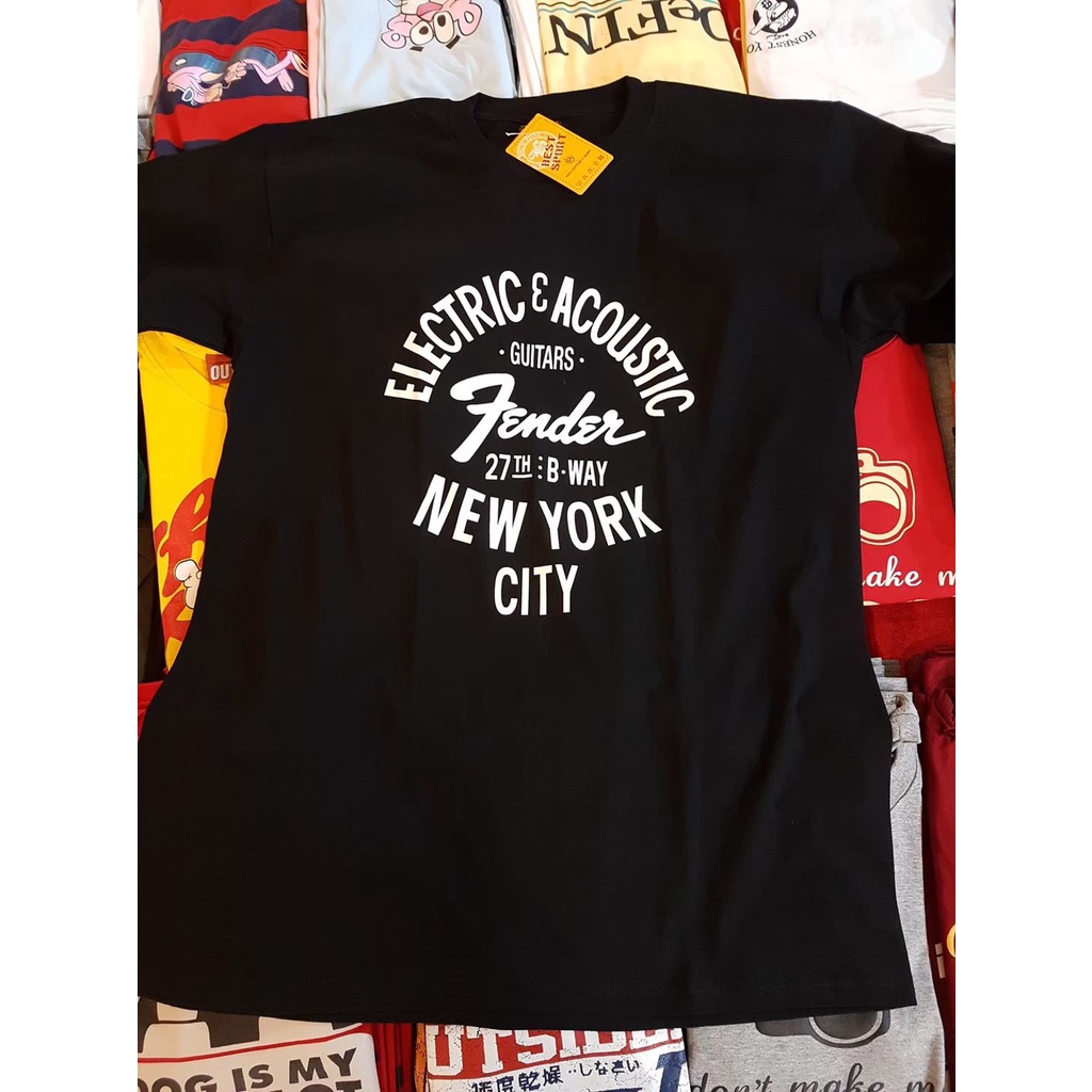 แฟชั่นยูนิเซ็กซ์-fender-ny-เสื้อ-fender-new-york-เสื้อวง-เสื้อยืด-เฟนเดอร์-นิวยอร์ค-เสื้อวินเทจ-22