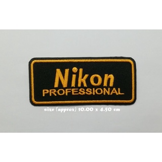 Nikon ตัวรีดติดเสื้อ แจ๊คเก็ต อาร์ม  ยีนส์ Hipster Embroidered Iron on Patch  DIY