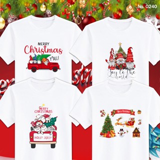 เสื้อยืด สกรีน Merry Christmas คริสต์มาส เสื้อปีใหม่ สีขาว เสื้อผ้าหนา นุ่ม ใส่สบาย ได้ทั้งผู้ชาย และผู้หญิง No.0240