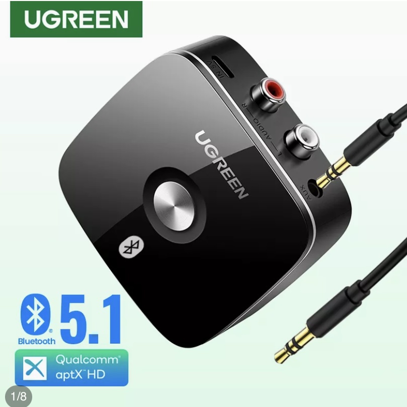 รูปภาพของUGREEN Bluetooth Receiver V5.1 APTX (40759) 2 RCA + 3.5 mm Jack and Aux Audio Receiver บลูทูธ เครื่องเสียงลองเช็คราคา