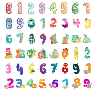 💥พร้อมส่ง💥48แผ่น ตัวเลข Sticker สติกเกอร์ตรัสรู้ การศึกษาเด็ก ของเล่น กันน้ำ number การสอนเด็ก