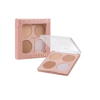 Odbo Contour &amp; Glow Palette #OD1303 : โอดีบีโอ คอนทัวร์ แอนด์ โกลว ไฮไลท์ พาเลท x 1 ชิ้น beautybakery