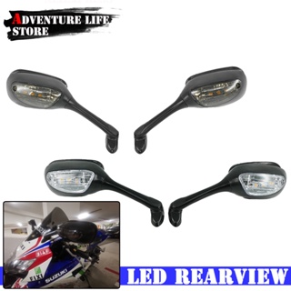 กระจกมองหลังรถจักรยานยนต์ พร้อมไฟเลี้ยว LED สําหรับ Suzuki GSXR 600 750 1000 GSXR1000 K6 K7 K8 SV650 650S