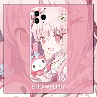 Strawberry girl เคสไอโฟน iPhone 11 14 pro max 8 Plus case X Xr Xs Max Se 2020 cover 14 7 Plus เคส iPhone 13 12 pro max