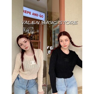 VALEN BASIC STORE💋C L knitting เสื้อแขนยาวไหมพรม  ปัก โลโก้สุดฮิต