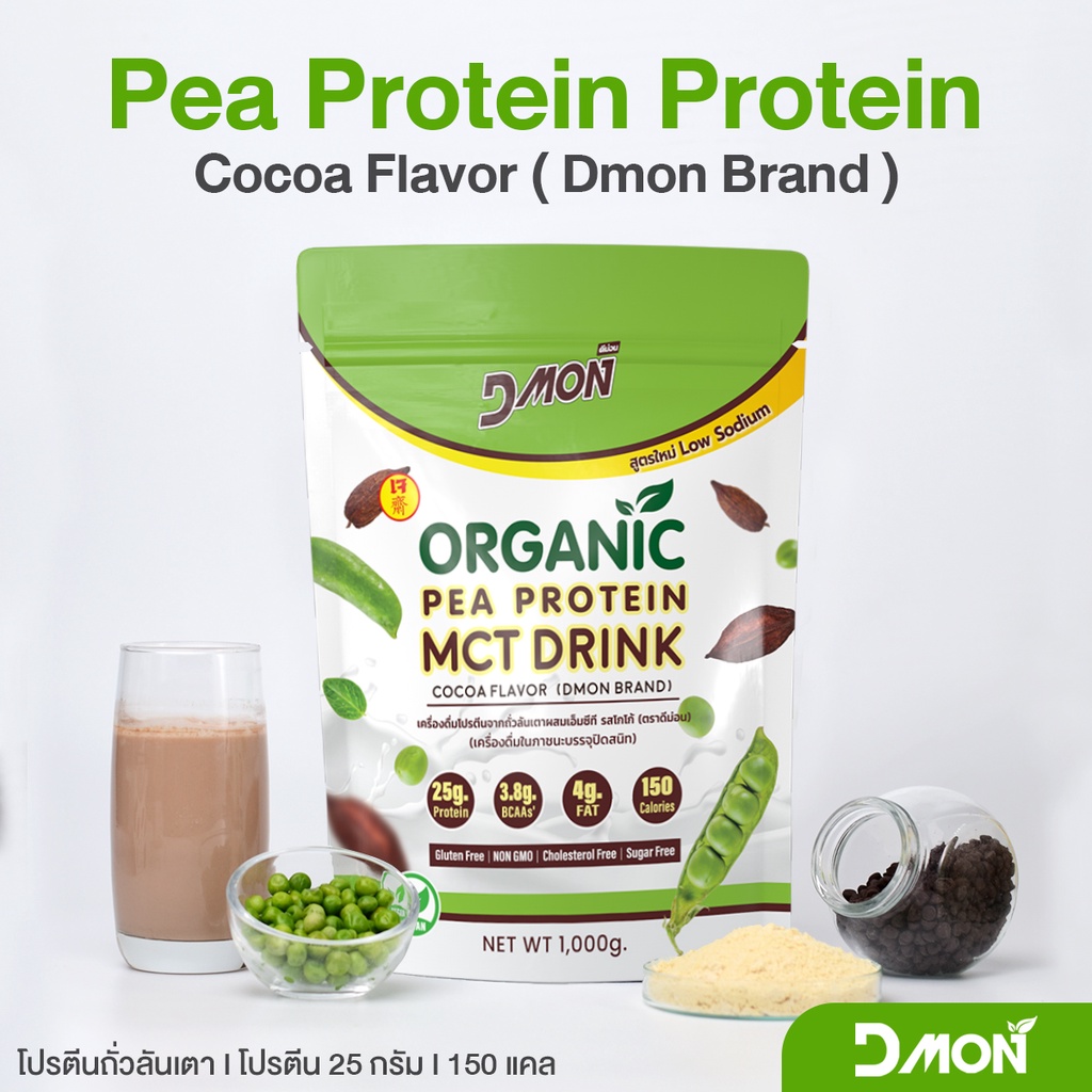 ภาพหน้าปกสินค้าPCM ))โปรตีนถั่วลันเตา ผสม MCT รสโกโก้ (สูตรเจ)  (Vegan) ขนาด 1,000 กรัม จากร้าน dmonwhey บน Shopee