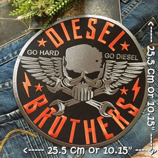 Diesel Brothers ไบค์เกอร์ ตัวรีดติดเสื้อ อาร์มรีด อาร์มปัก ตกแต่งเสื้อผ้า หมวก กระเป๋า แจ๊คเก็ตยีนส์ Embroidered Iron...