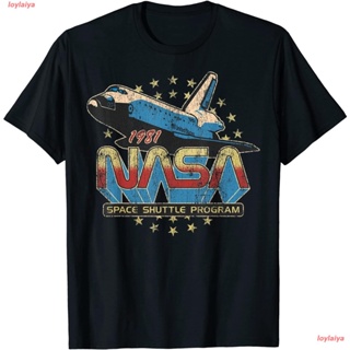 loylaiya องค์การนาซา เสื้อยืดแฟชั่นผู้ชาย เสื้อยืดผู้หญิง NASA Space Shuttle Program 1981 Distressed T-Shirt เสื้อย_21