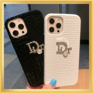 เคสไอโฟน 14 เคส iphone 14 pro max เคสโทรศัพท์มือถือหนังจระเข้ ฝังเพชร แบบลอกออกได้