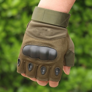 ถุงมือยุทธวิธี แบบเปิดนิ้ว ถุงมือทหาร ใช้ขับรถ เดินป่า