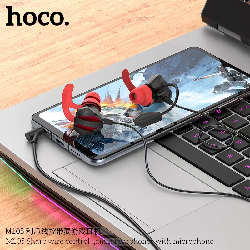hoco-m105-หูฟังมีสายและไมค์-เหมาะสำหรับเล่นเกม-ของเเท้-มีประกัน