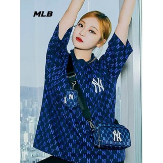 พร้อมส่ง-ของแท้-mlb-กระเป๋าcross-bodyสะพายข้างใบเล็กซิปสองชั้นผ้าไยลอนสวยน่ารักใบใหญ่-ใบเล็ก