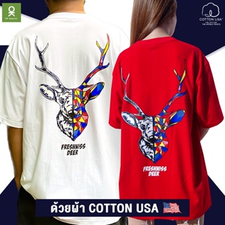 𝗡𝗘𝗪 𝗔𝗥𝗥𝗜𝗩𝗔𝗟 กวาง 🦌 🌳  OVERSIZE เสื้อยืด Cotton  USA เจ้าเดียวที่นี่!!