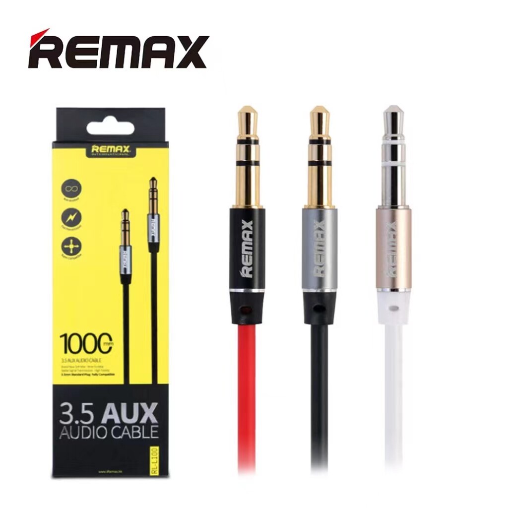 remax-ของแท้-สาย-audio-aux-เสียบเชื่อมต่อกับตัวอุปกรณ์เครื่องเล่นหรืออุปกรณ์เครื่องเสียงอื่นๆ-aux-audio-cable-ส่งจากไทย