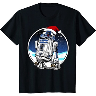 เสื้อยืดคอกลม พิมพ์ลาย Star Wars Holiday Santa Hat Christmas R2-D2 สําหรับคริสต์มาส
