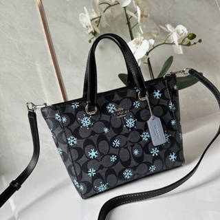 Coach CF378 Alice Satchel In Signature Canvas With Snowflake Print