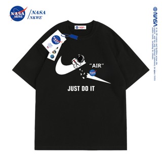 2023 เสื้อยืดแขนสั้น ผ้าฝ้าย ทรงหลวม ลาย NASA แฟชั่นฤดูใบไม้ผลิ และฤดูร้อน สําหรับผู้ชาย และผู้หญิง_59