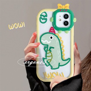 เคสโทรศัพท์มือถือแบบนิ่ม ลายการ์ตูนไดโนเสาร์น่ารัก สีเขียว สําหรับ OPPO A57 A16 A16s A15 A15s A74 A54 A76 A95 A94 A3s A5s A53 A33 A32 A5 A9 A31 Reno 7Z 6 5F 4F 5 5K A92 A93 A16k