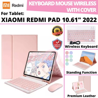 Xiaomi Redmi Pad 10.61 นิ้ว 2022 ปกหนังสือ หนัง ฝาพับ เคสคีย์บอร์ด ไร้สาย บลูทูธ เมาส์ คลิกเงียบ เคสหนัง