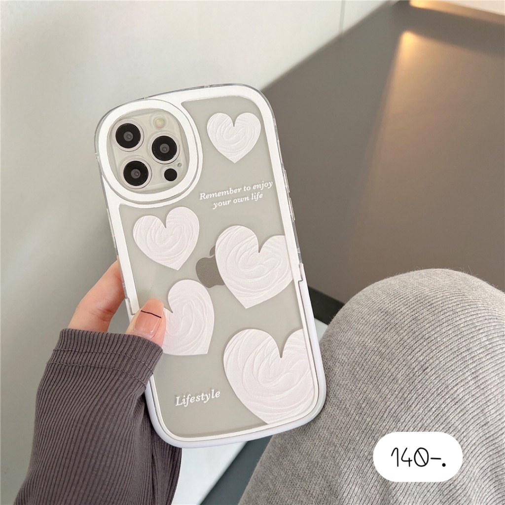 เคสใส-เคสตั้งได้-เคสขาตั้ง-เคสขาตั้งลายหัวใจขาว