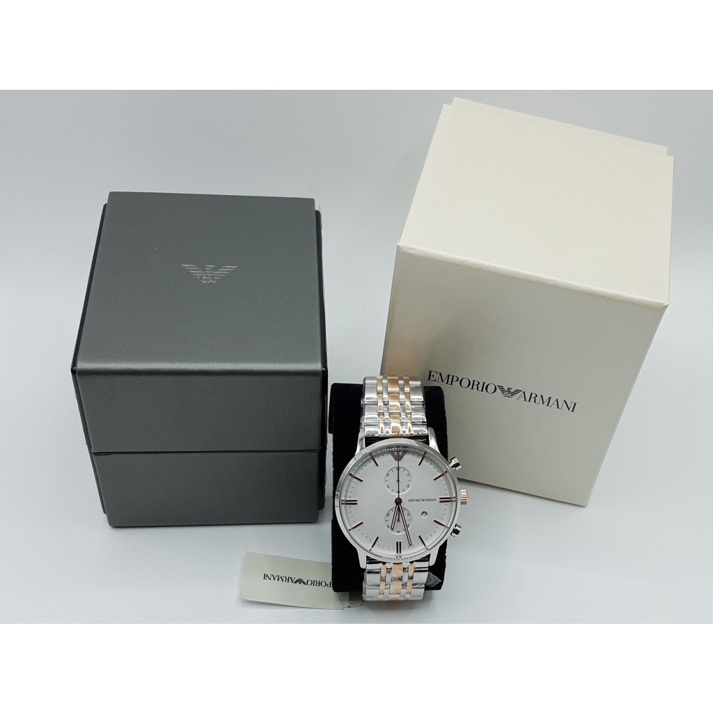 นาฬิกา EMPORIO ARMANI MEN'S AR0399 CLASSIC 43 MM QUARTZ พร้อมกล่อง ...