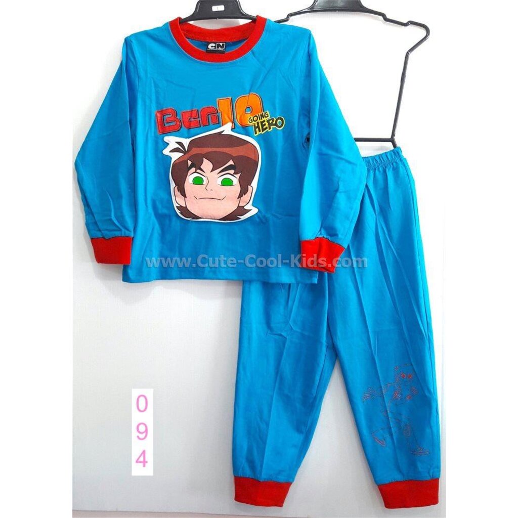 l-pjb-094-thb-ชุดนอนเด็ก-สีฟ้า-ลาย-ben10