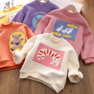 [Babycat] พร้อมส่ง เสื้อกันหนาว ผ้าฟลีซ แบบหนา หนัง Pu ลายการ์ตูน One-Piece สไตล์เกาหลี ญี่ปุ่น สําหรับเด็กผู้หญิง