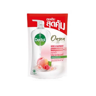 Dettol Onzen Aromatic Shower Gel Momo And Raspberry Scent 410g เดทตอล เจลอาบน้ำชนิดถุงเติม ออนเซ็น อโรมาติก 410 กรัม