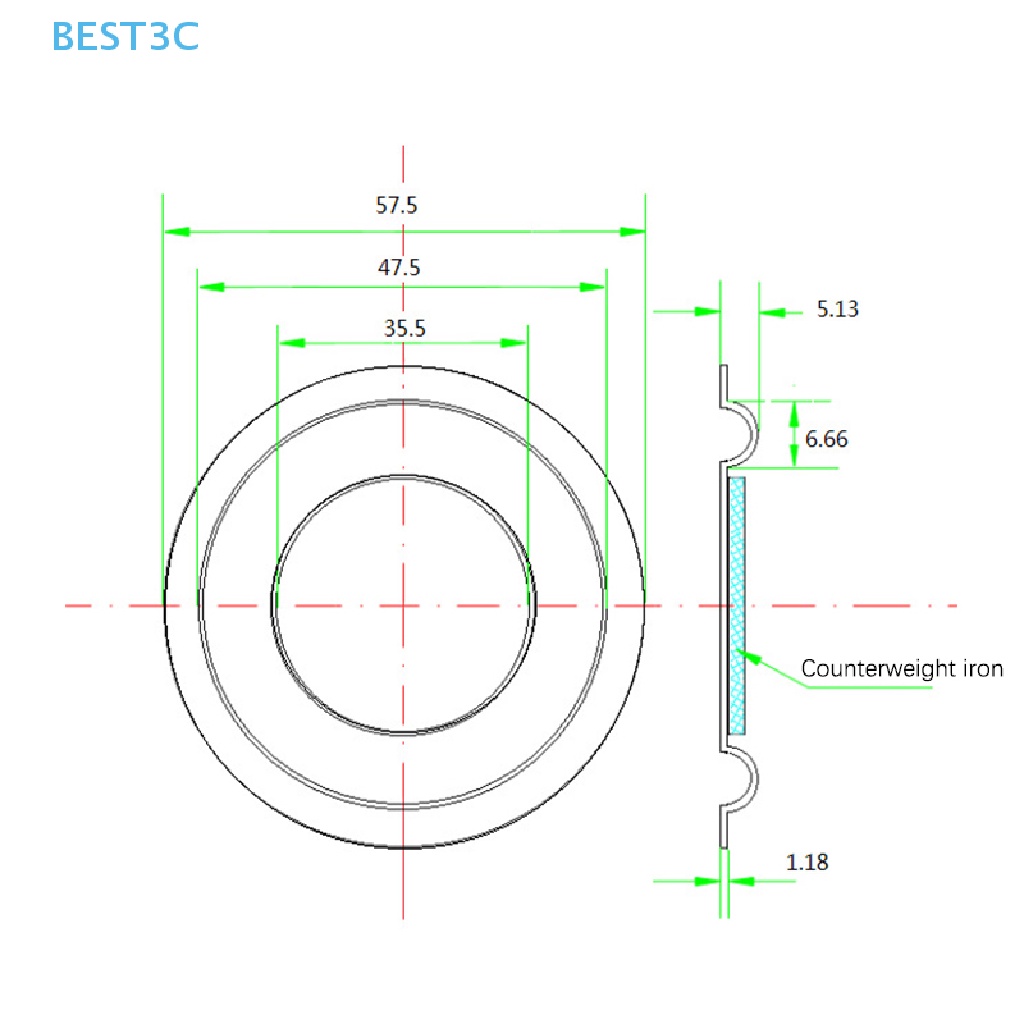 best3c-ขายดี-ไดอะแฟรมลําโพง-เบส-57-มม-ยางวูฟเฟอร์-อุปกรณ์เสริม-diy