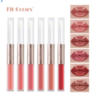 Fit Colors Double-Ended Lip Gloss Non-Stick Cup Moisturizing Lip Gloss ลิปสติก【Blue】