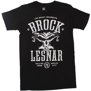 เสื้อยืดผ้าฝ้ายพรีเมี่ยม เสื้อยืดคอกลม ผ้าฝ้าย พิมพ์ลาย WWE B Lesnar Beast Incarnate Skull ใส่สบาย สําหรับผู้ชาย GNefgc2