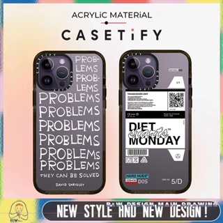 เคสโทรศัพท์มือถืออะคริลิคใส แบบแข็ง กันกระแทก ลายฉลาก DAVID SHRIGLEY CASETiFY สําหรับ iPhone14 13 12 11 Plus Pro Max