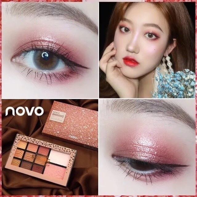 novo-noble-eye-shadow-พาเล็ทรุ่นใหม่มีอายชาโดว์-เฉดดิ้งและไฮไลท์-บรัชออน-ทั้งหมด-11-เฉดสี