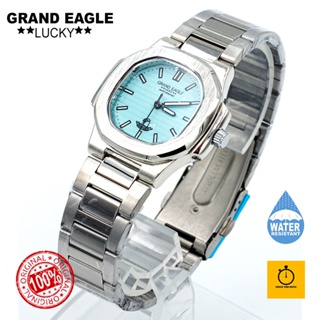 Grand Eagle Lucky นาฬิกาข้อมือผู้หญิงรูปแบบหน้าปัดสี่เหลี่ยม สายสแตนเลส กันนํ้าได้ ขนาดหน้าปัด 32mm (พร้อมจัดส่งทันที)