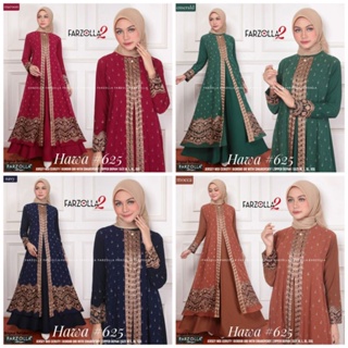 Gamis Abaya Hawa 625 Brocade Dress Muslim Women Jumbo Original Megastore