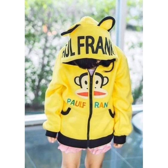 ส่งฟรีจ้า-เสื้อกันหนาวเด็กลายการ์ตูน-ลายลิง-paul-frank-สีเหลือง