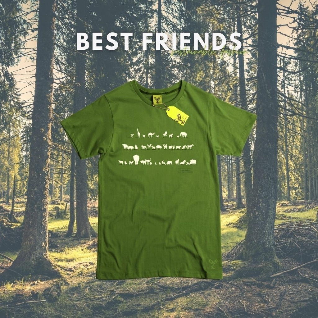 ใส่โค้ดลดสูงสุด-150-เสื้อยืดครอบครัว-ลาย-best-friend-by-acts-of-green