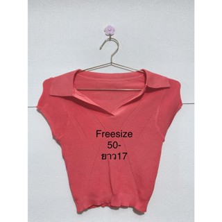 เสื้อครอป ไหมพรม FASHION FREESIZE มือหนึ่ง