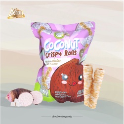 โล๊ะสต็อก-ห่อละ-15-บาทเท่านั้น-จำนวนจำกัด-รสเผือก-ขนาด-40-กรัม-aroi-coconut-crispy-rolls-ทองม้วนกะทิสด-ทองม้วนกรอบ